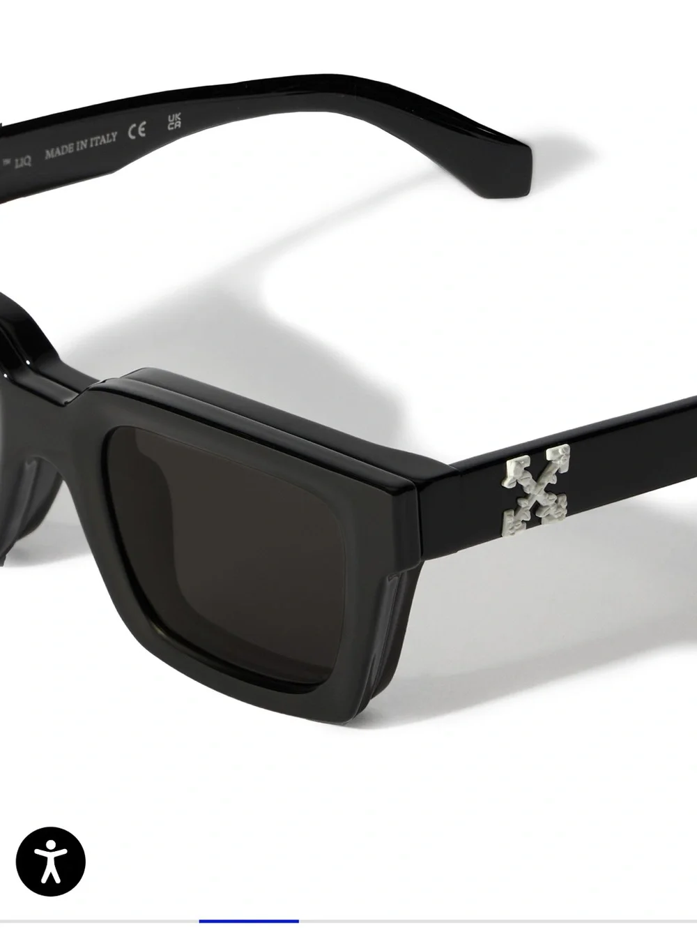 Off-White Black Square Frame Sunglasses with Removable Tinted Lenses